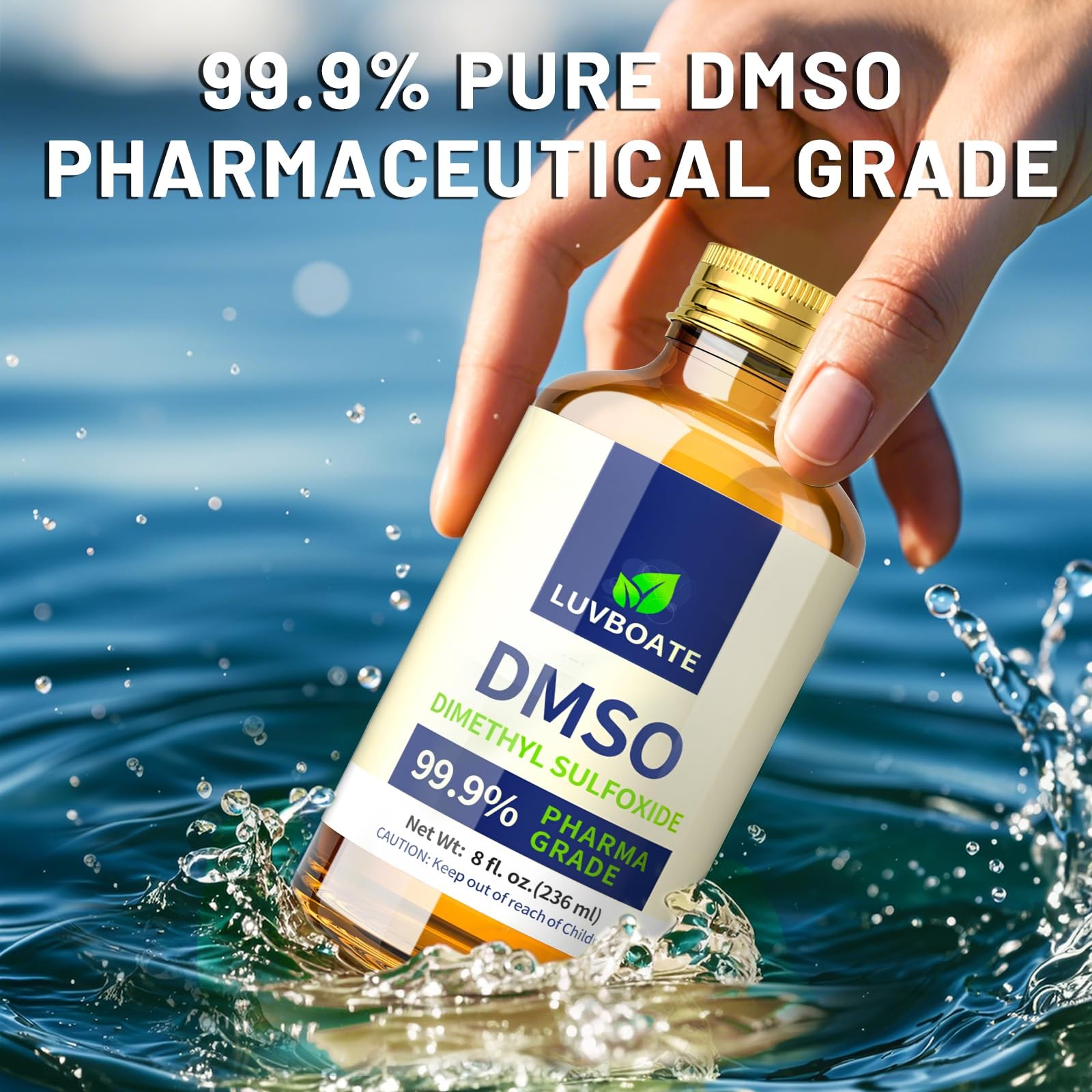 DMSO 99.9 Pharma Grade, Pure Liquid Dimethyl Sulfoxide 8 fl.oz in Glass Bott…
