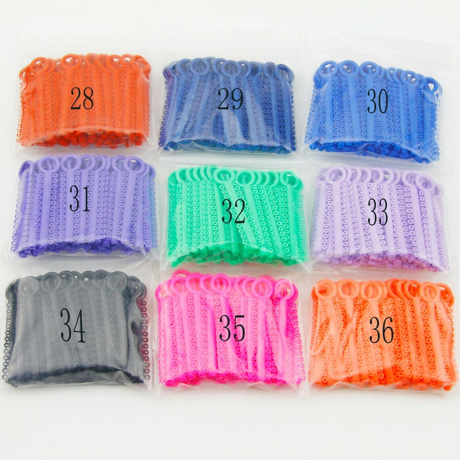 1040 Pcs Dental Orthodontic Elastic Braces Rubber Bands Ligature Ties 37 Colors