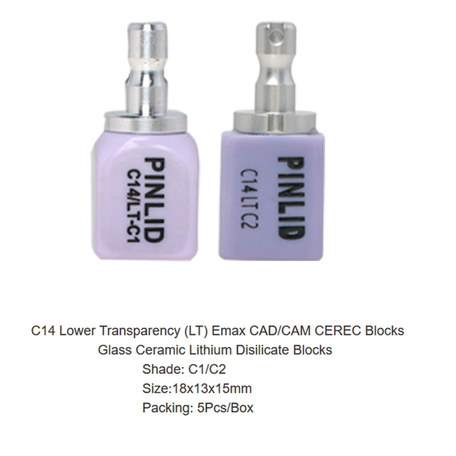 Dental lithium disilicate glass-ceramic C14 HT/LT InLab IPS e.max CAD/CAM Blocks