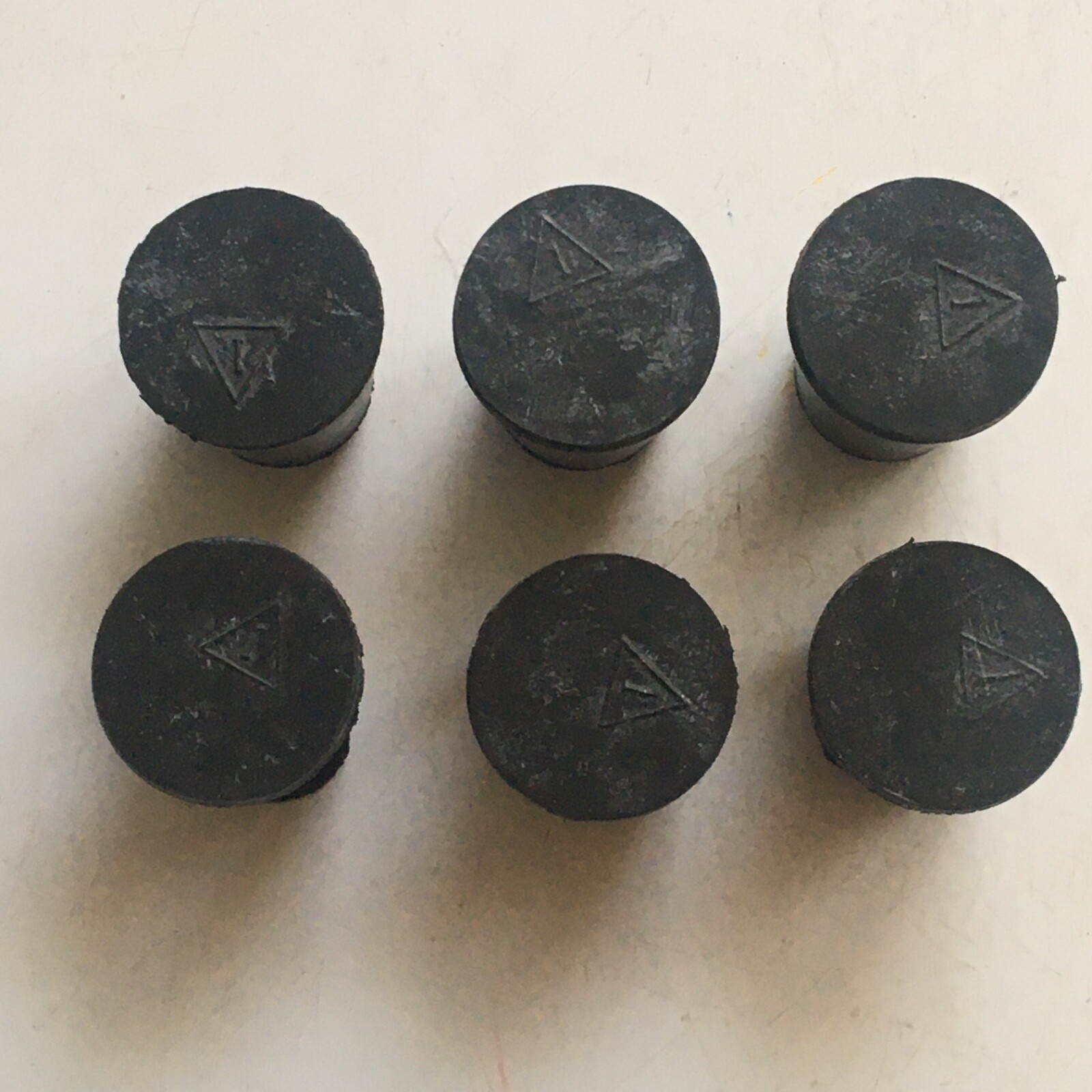 Lot of Six (6) Size #1 Rubber Stoppers Plug Laboratory Tapered Test Tube Plugs