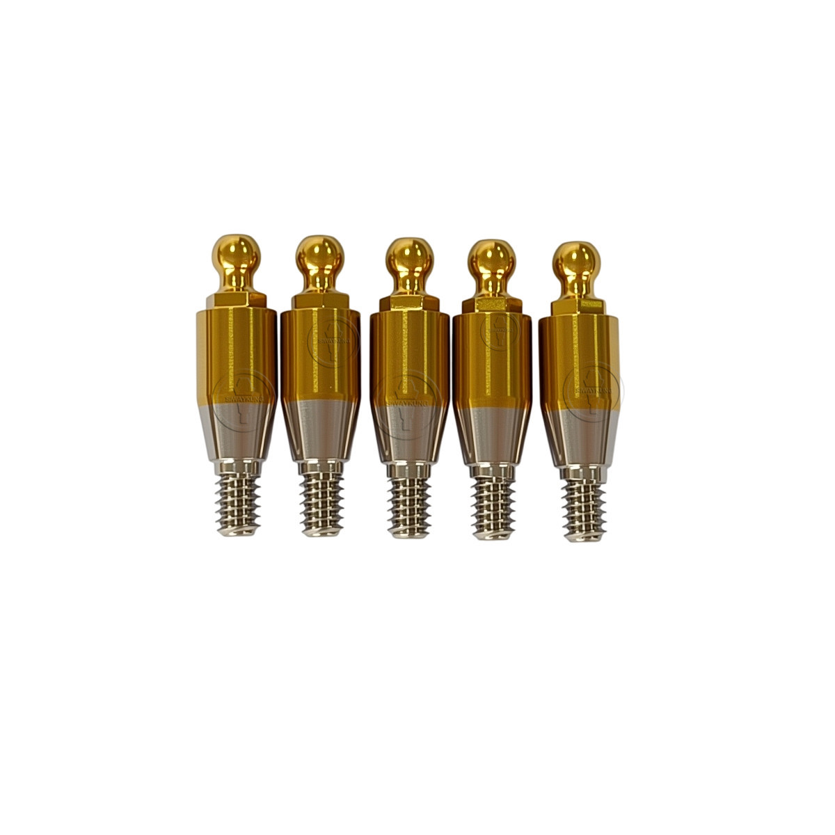 5 pcs Ball attachment abutment straight O-ring system for Hiossen Osstem M R
