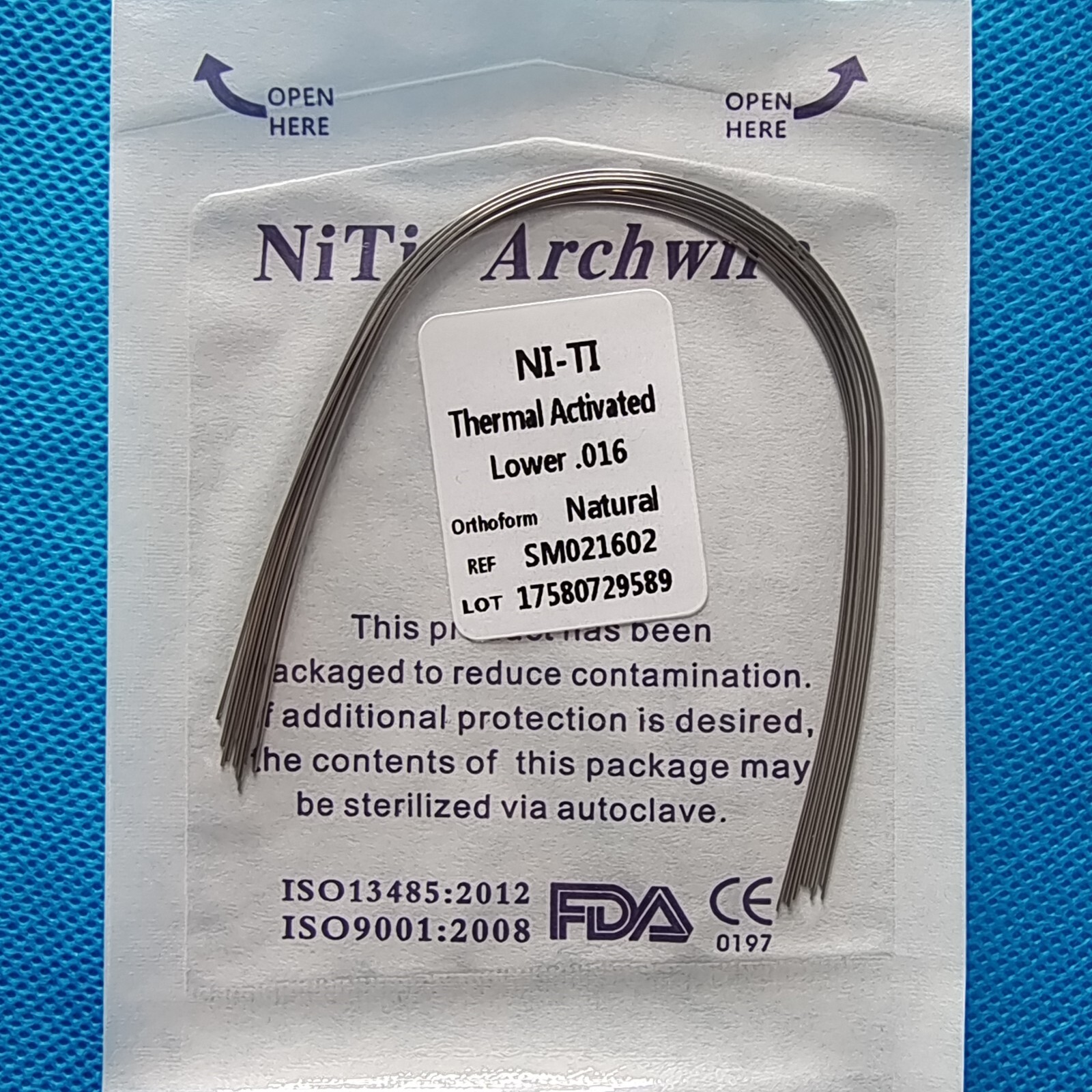 Dental Orthodontic Niti Thermal Activated Round Arch Wire Natural Form
