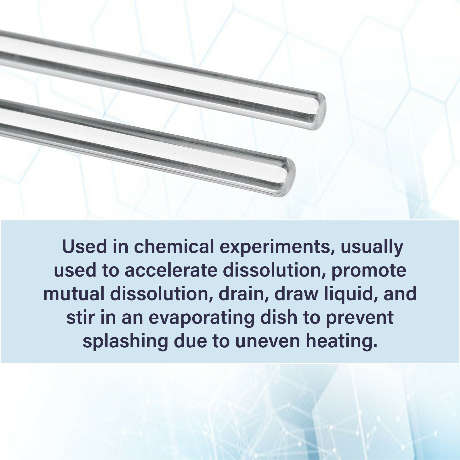 12PCS Glass Stirring Rods for MEdical Lab Use Science Lab Experiment Tool 10”