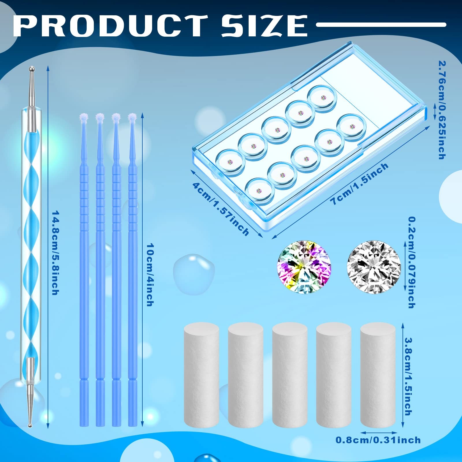 Boao 61 Pcs Tooth Gem Kit DIY Jewelry Dental Onesize, White,Colorful,Blue