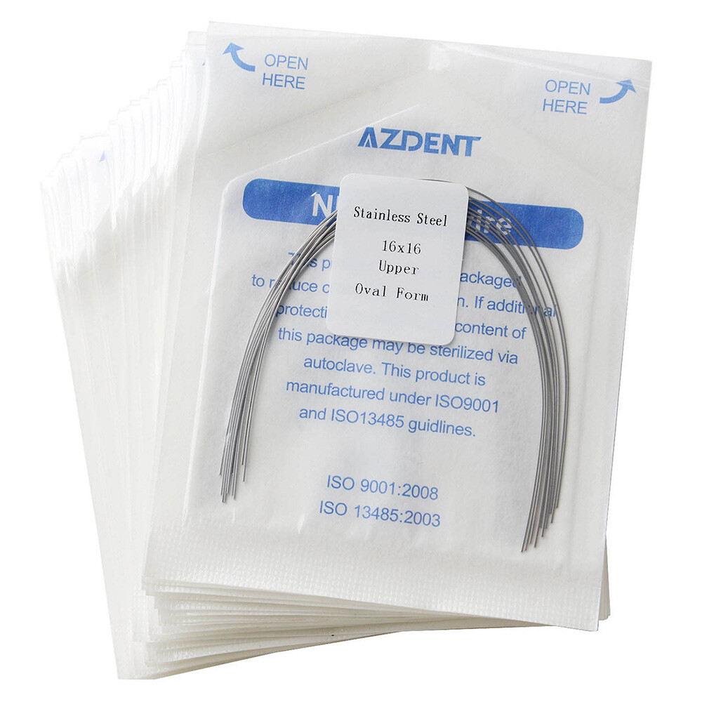 AZDENT Dental Orthodontic Stainless Steel Arch Wire Rectangular 10pcs/pack