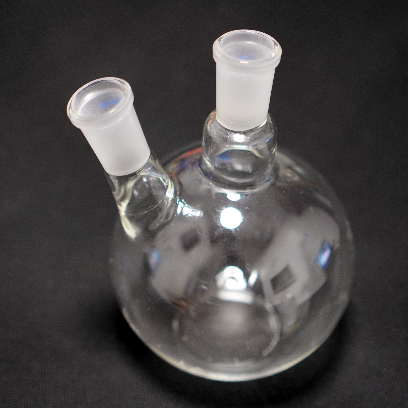 Laboratory glass 2-neck flat bottom flask boil flask boiling flask 24/40