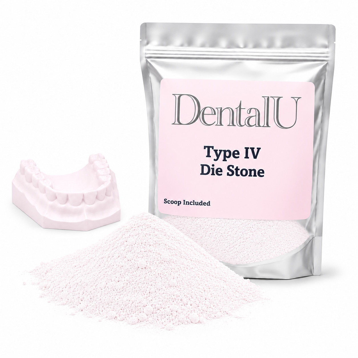 1 – 5 LBS PINK Die Stone Type IV Dental Gypsum for Dental Office Applications