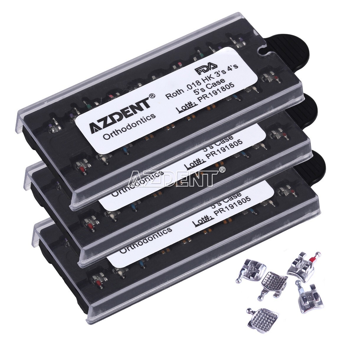 AZDENT Dental Orthodontic MIM Monoblock Brackets Braces Mini Roth/MBT Hooks 345