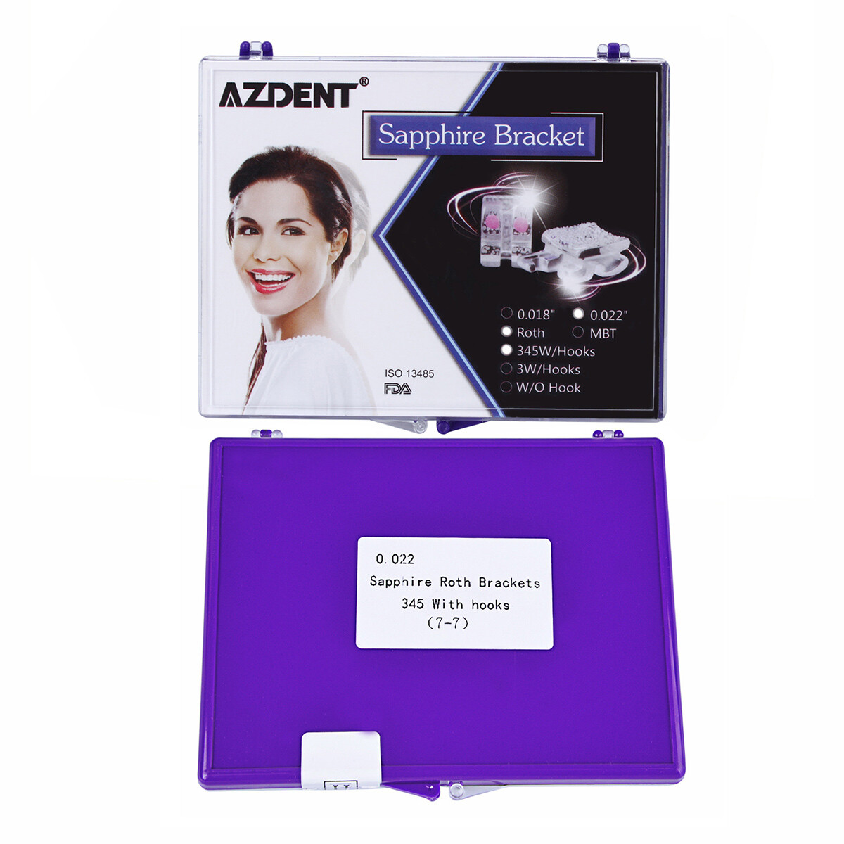 AZDENT Dental Ortho Sapphire Bracket Buccal Tubes Mini roth/MBT.022 Hooks 345