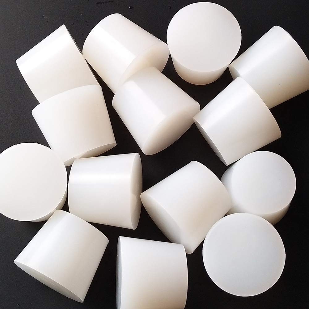 Versatile White Silicone Stoppers, Tapered Design for Bottles & Lab Use, 3 Pcs