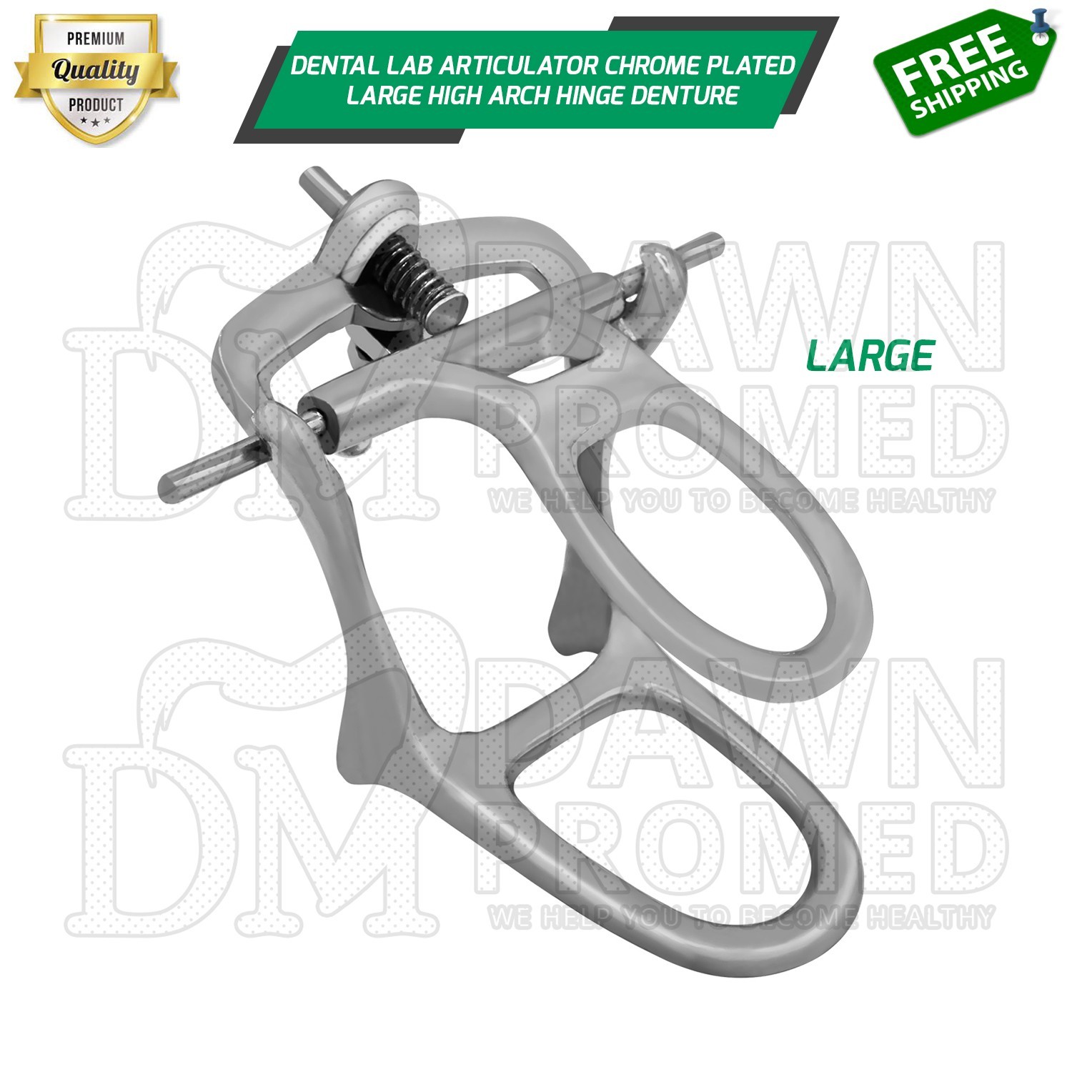 Dental Lab Articulator Chrome Plated Large High Arch Hinge Denture Instrument