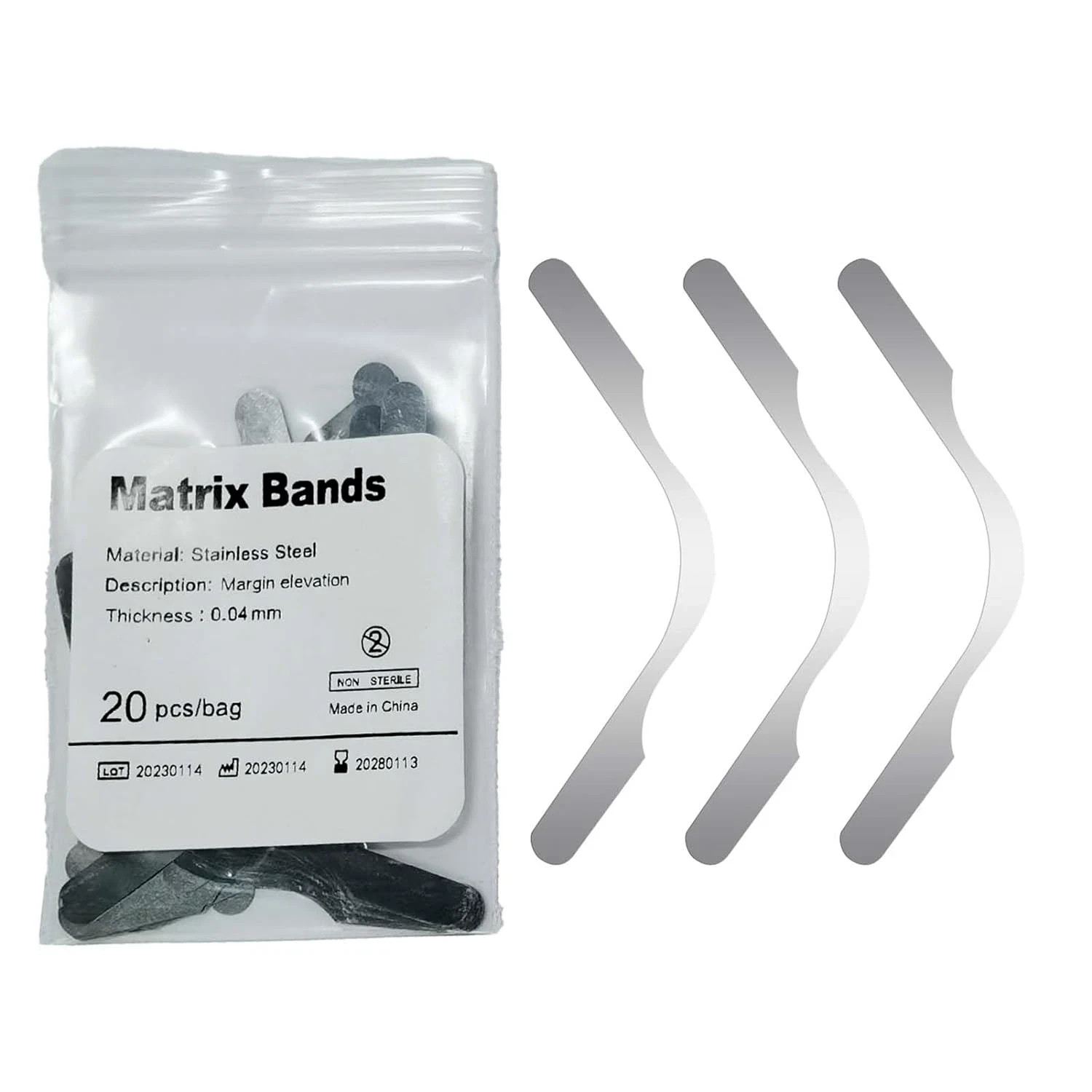 20 Pcs/Pack Dental Lab Stainless Steel Tofflemire Matrix Band Retainer Increased