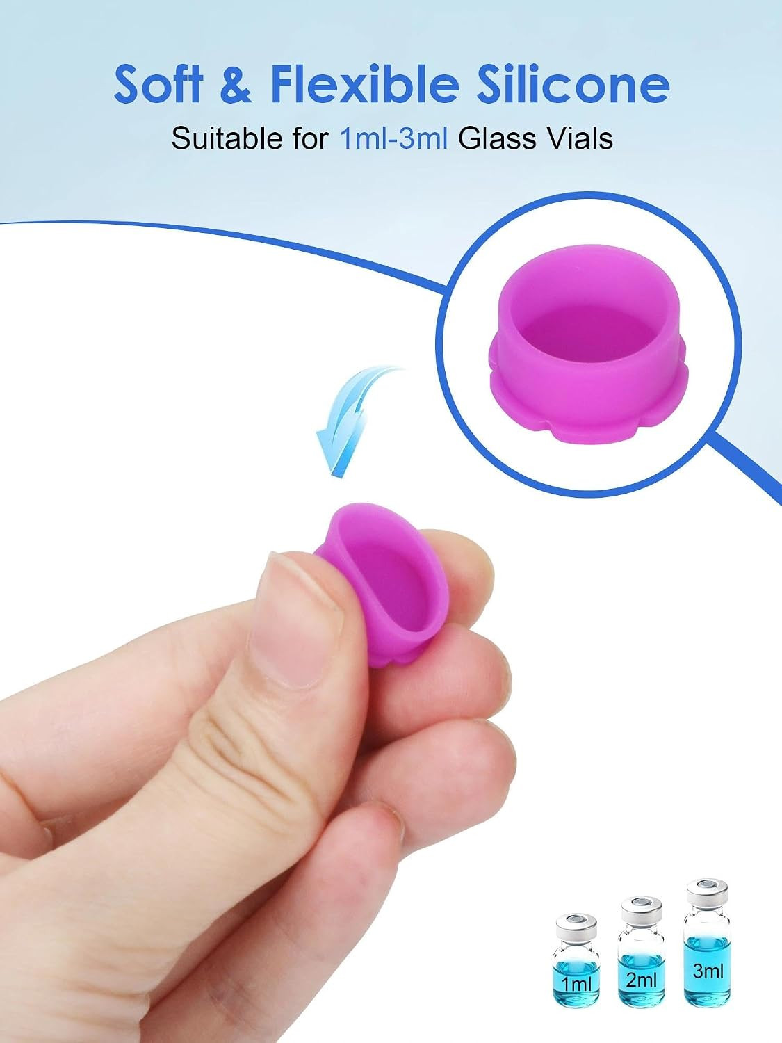 10Pcs Silicone Peptide Vial Caps, 3Ml Glass Vial Protective Covers | Leakproof P