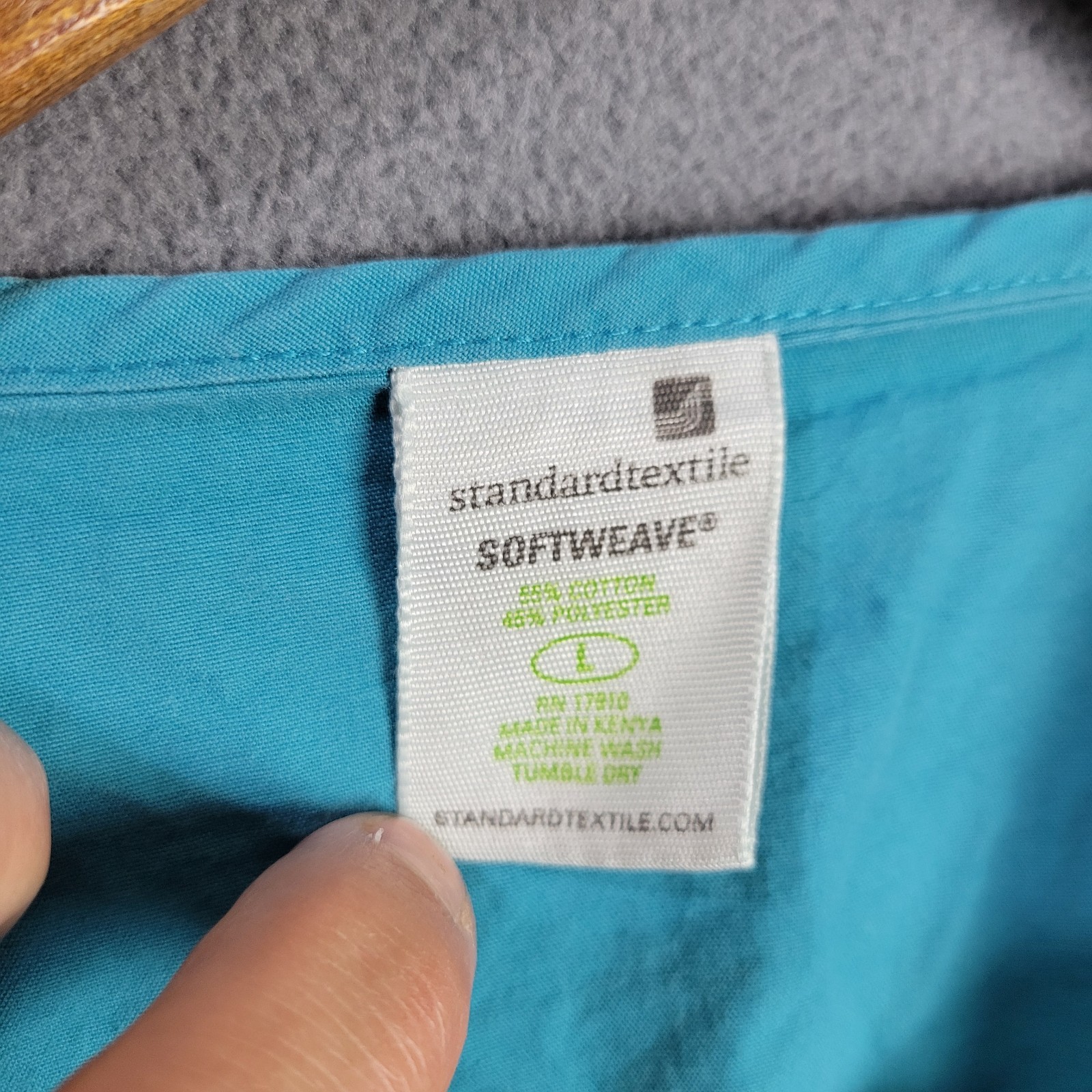 Standard Textile Softweave Patient Gown Unisex Large Blue Wrap Cotton Durability