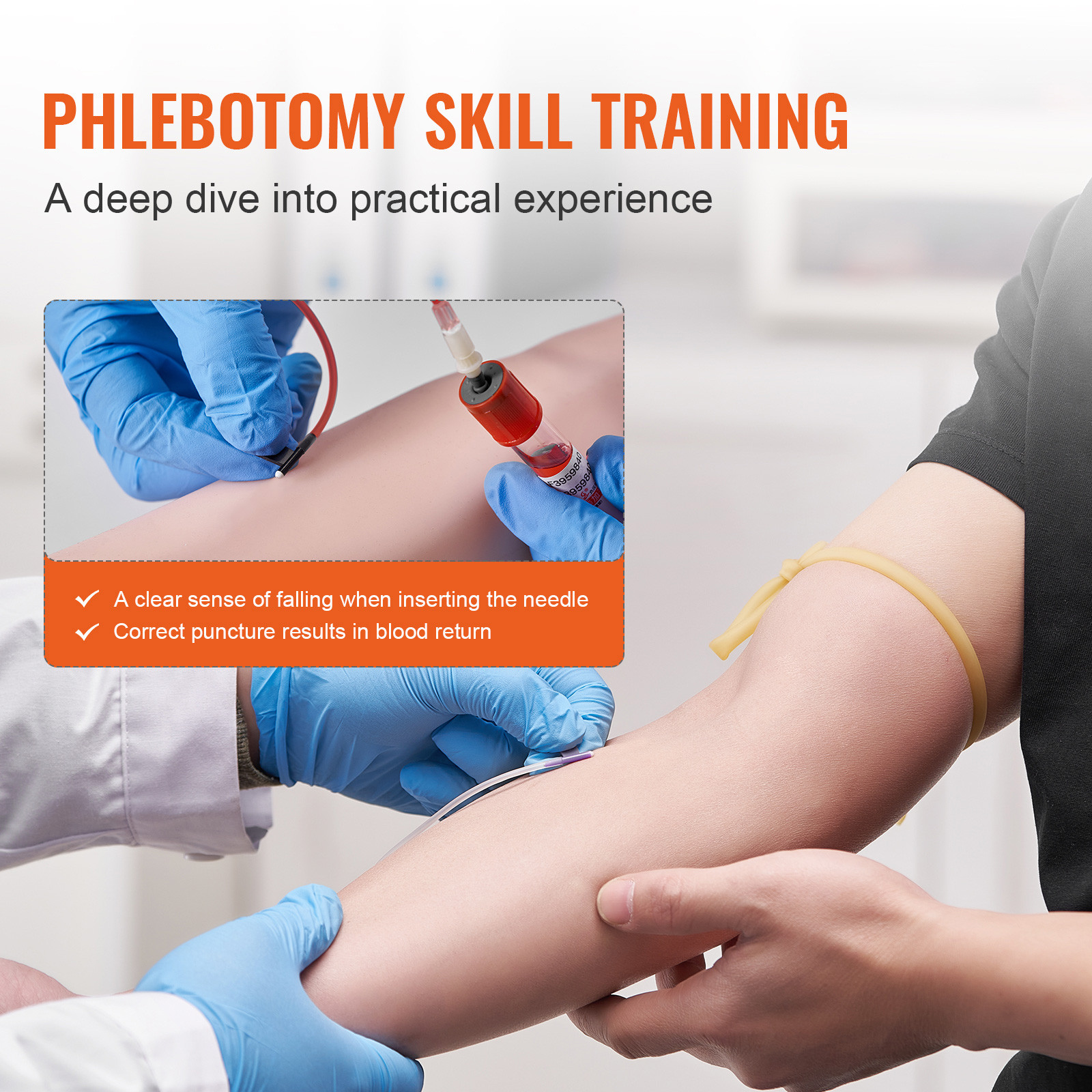 VEVOR IV Practice Kit Phlebotomy Venipuncture Practice Arm for Students Nurses