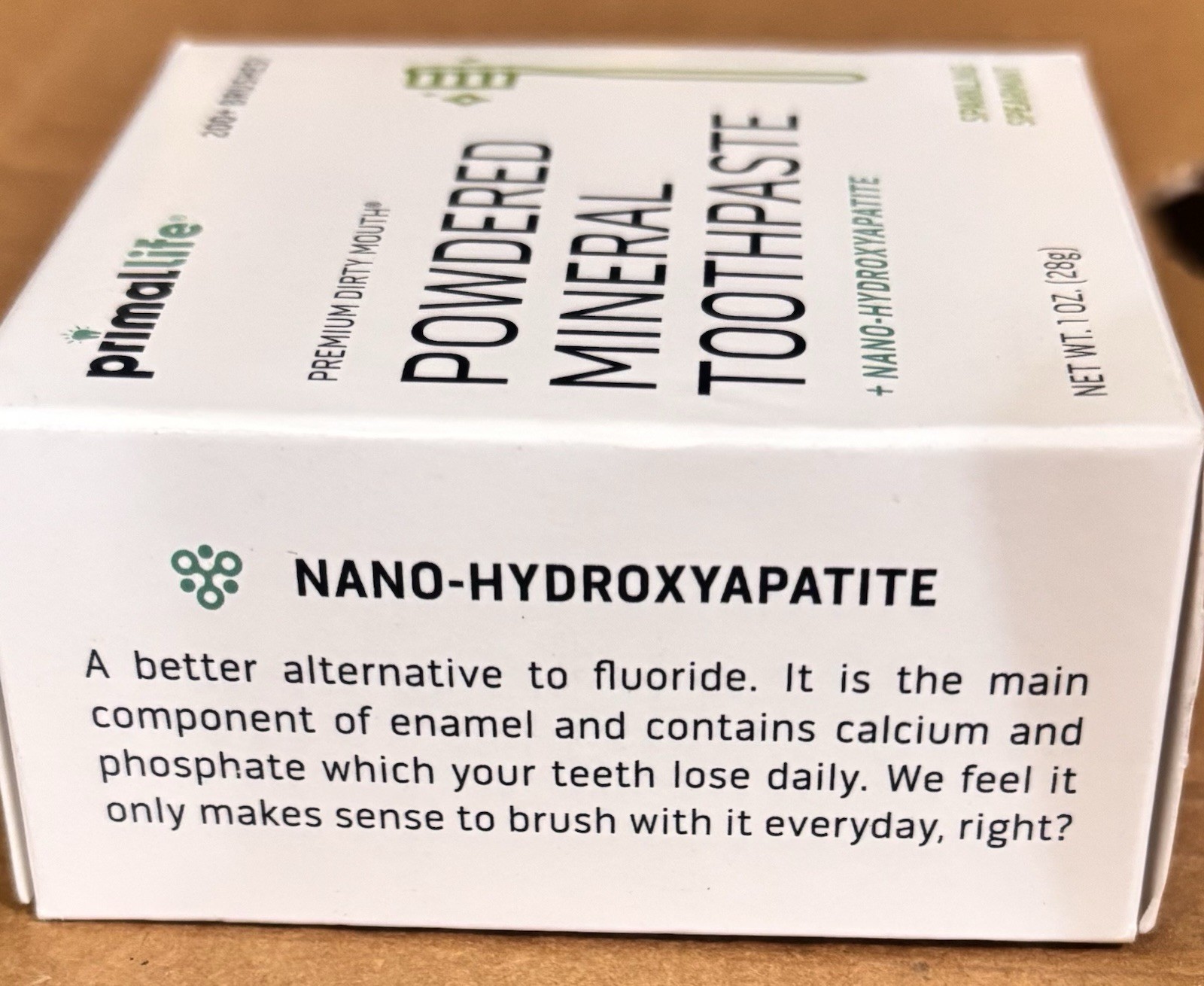 Primal Life Premium Dirty Mouth Powdered Mineral Toothpaste Sparkl Spearmint 1oz