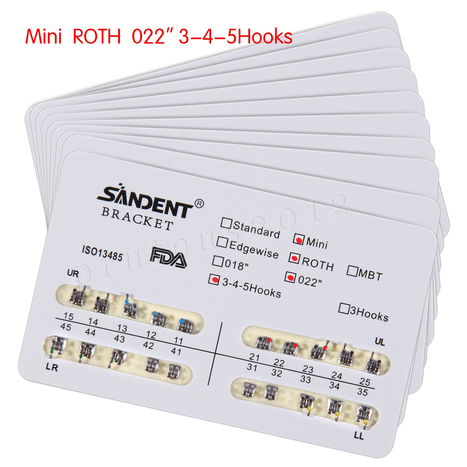 Dental Orthodontic Braces Brackets Mini Roth.022 Hook345/Arch Wire Nature CE