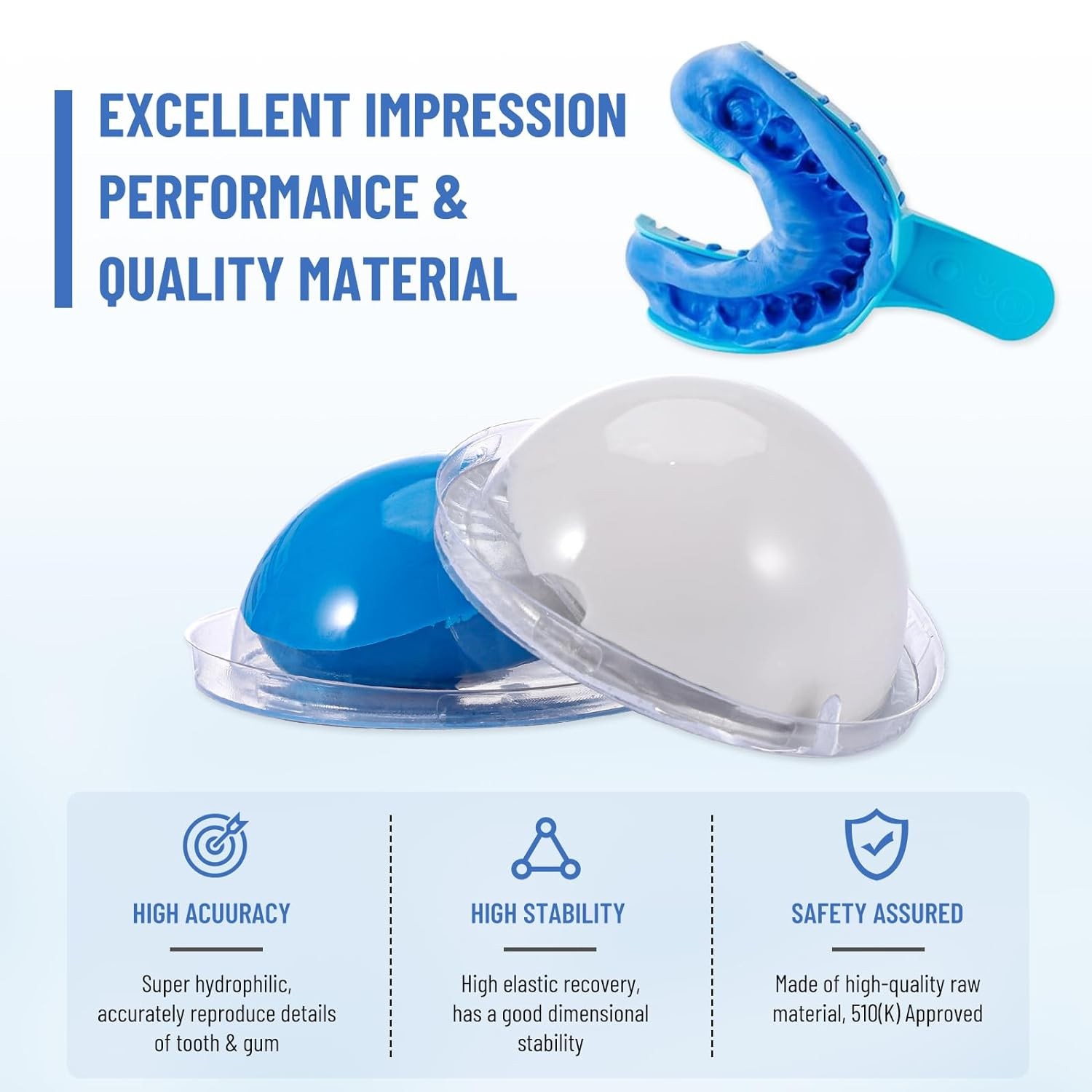 Dental Impression Material Dental Putty Fast VPS PVS (6*Base & 6*Catalyst) New