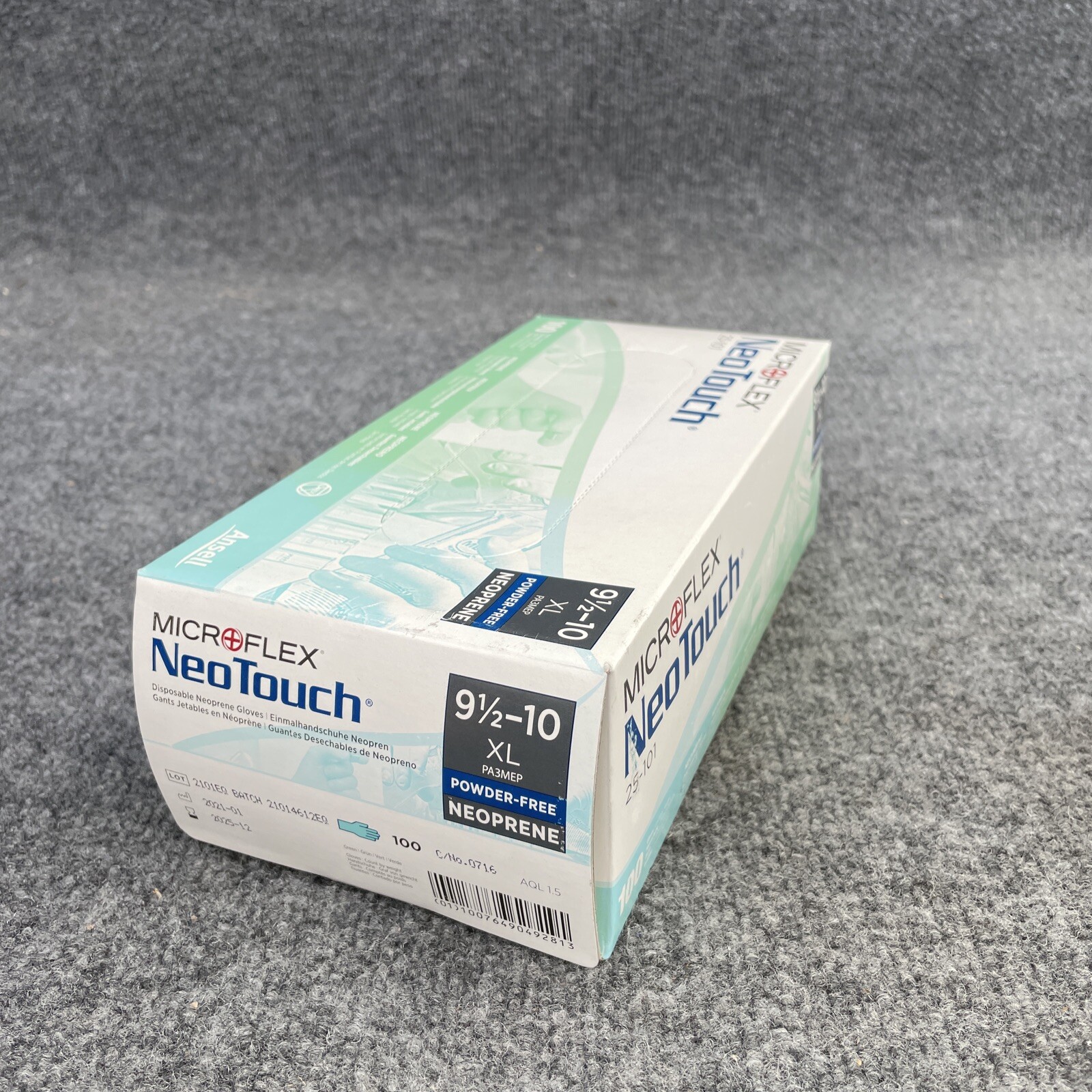 Lot of 5 – Microflex NeoTouch 25-101 Neoprene Gloves – Box of 100 Size: XL