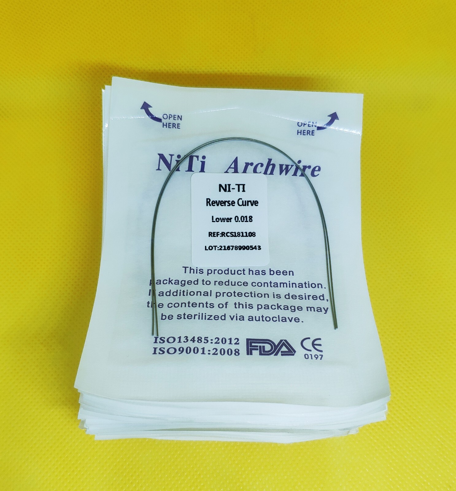 50Packs Dental Reverse Curve Orthodontic Arch Wire Niti Super Elastic Round