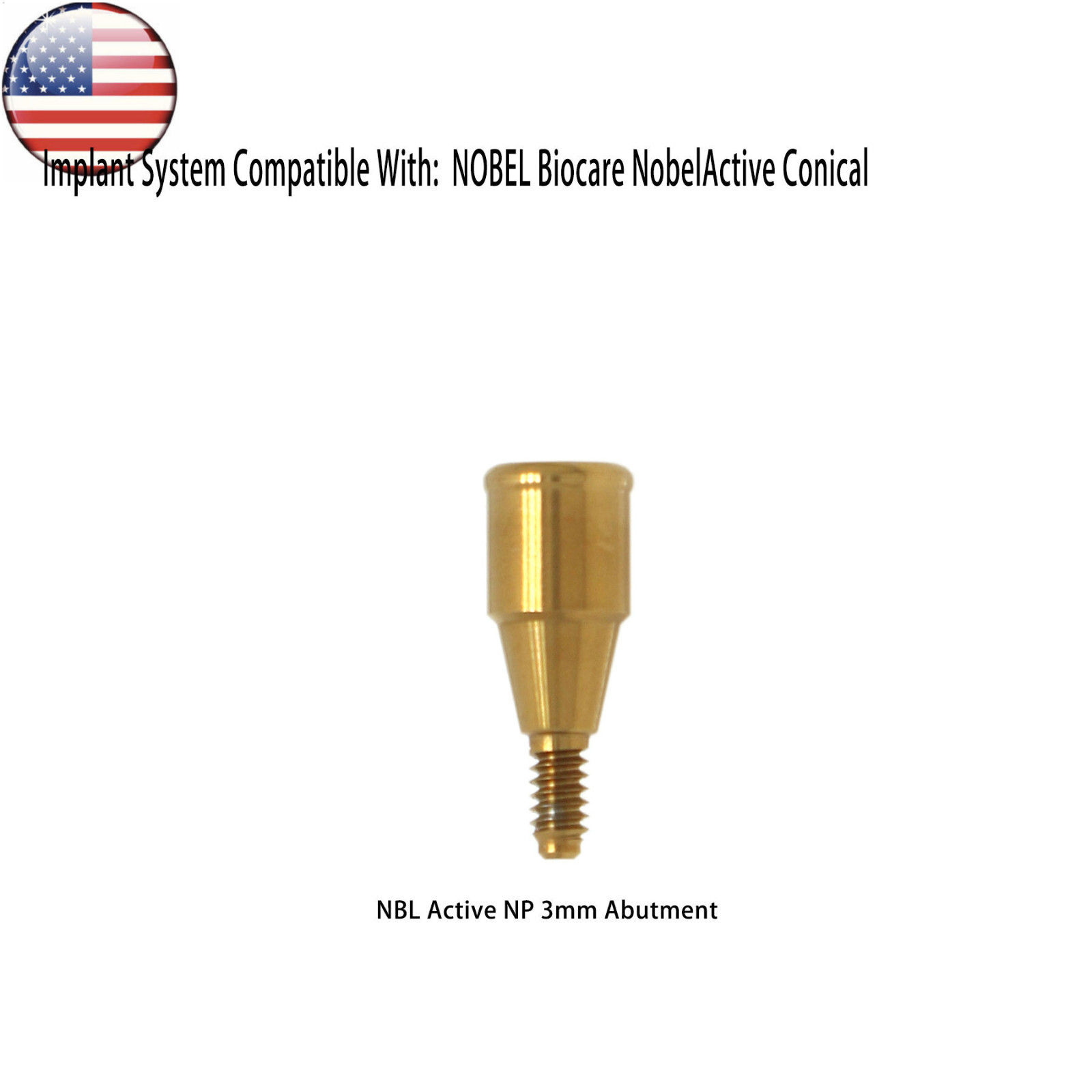 Locator Abutment for Nobel Active Biocare Conical Connection NP/RP 1-5mm Height
