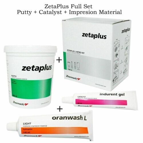 Dental Zhermack Zetaplus Impression Putty 900ml Oranwash 140ml Catalyst Gel 60ml