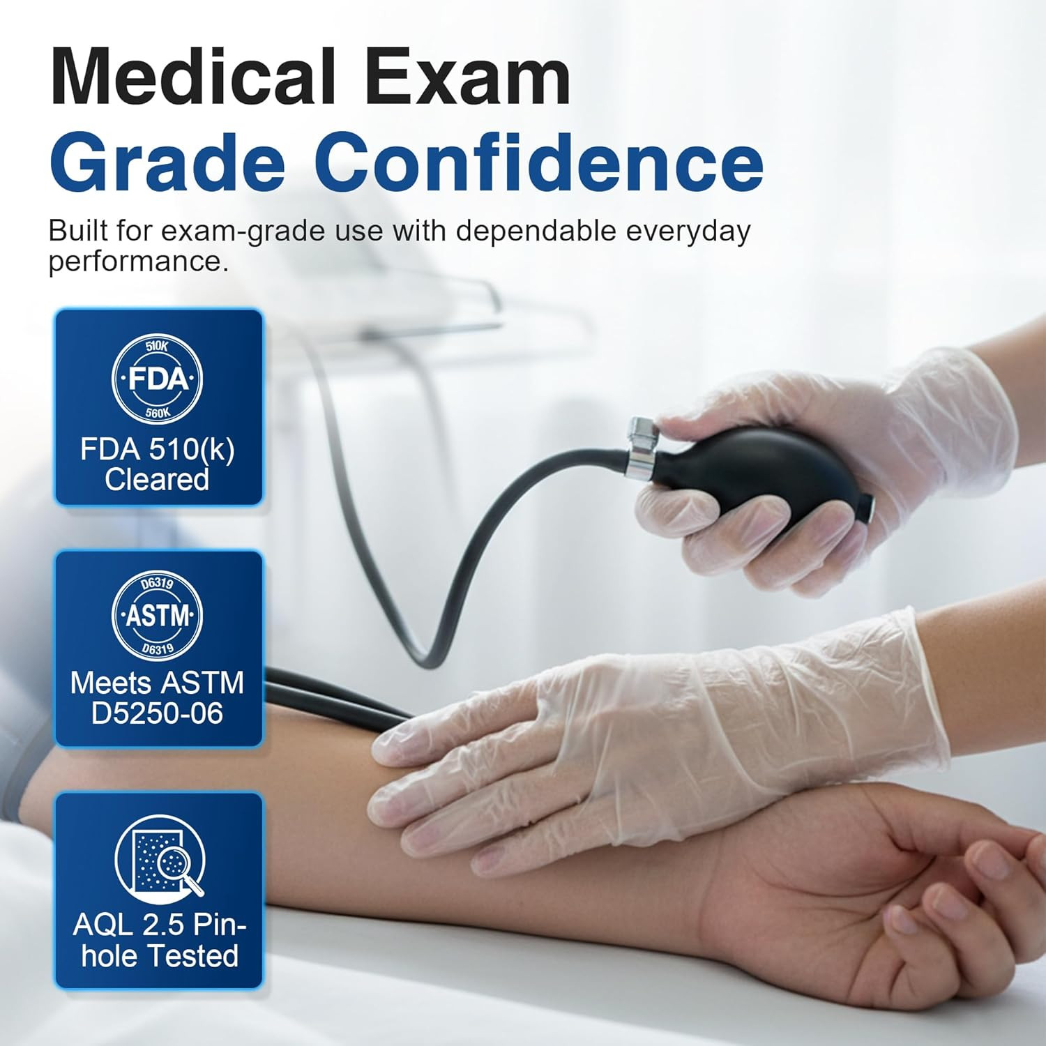 Schneider Clear Vinyl Exam Gloves, Latex-Free, Disposable Medical Gloves, Cleani