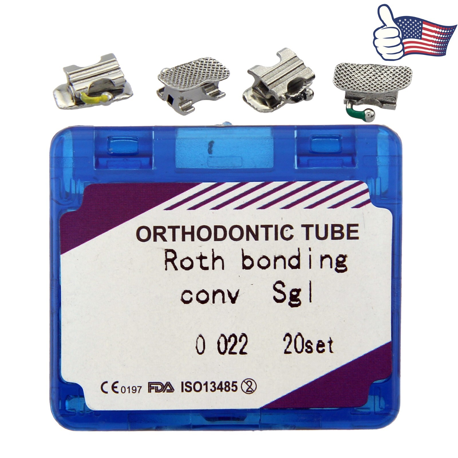 20Types Dental Orthodontic Buccal Tubes 1st 2nd Molar Bracket Bondable Roth MBT