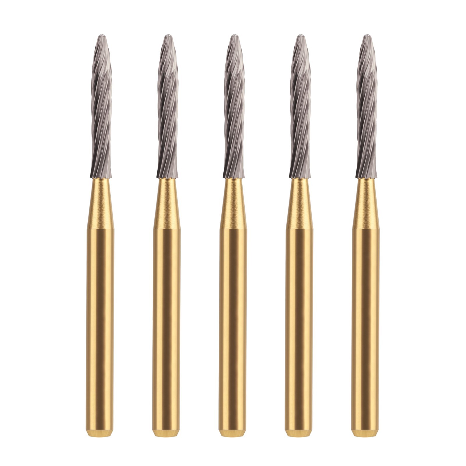 Wave Dental Trimming & Finishing Carbides FG Burs TF48L 12 Blade Gold-plated