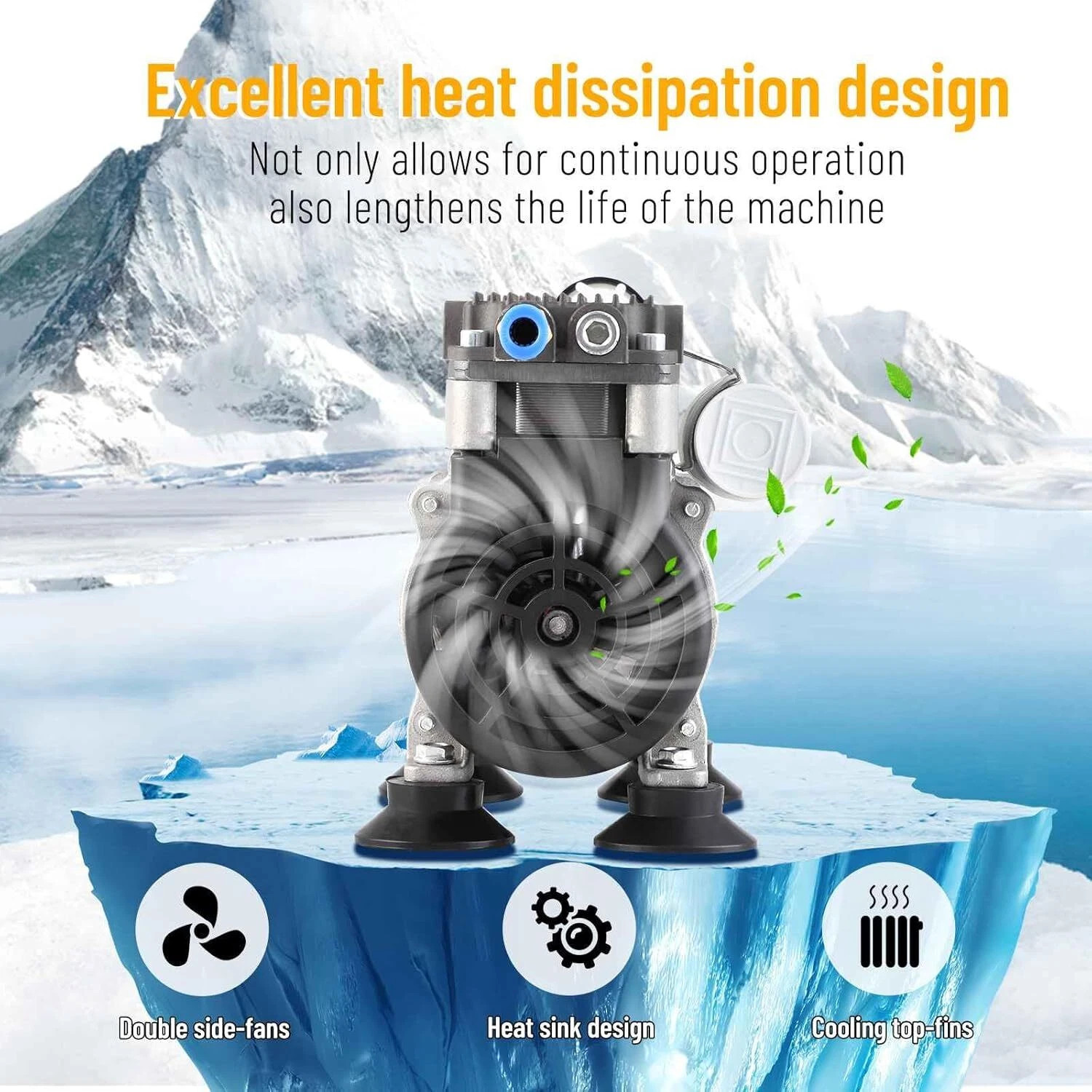 50L/Min Lab Vacuum Pump +1000ml Buchner Filtering Funnel Lab Vacuum Filtration