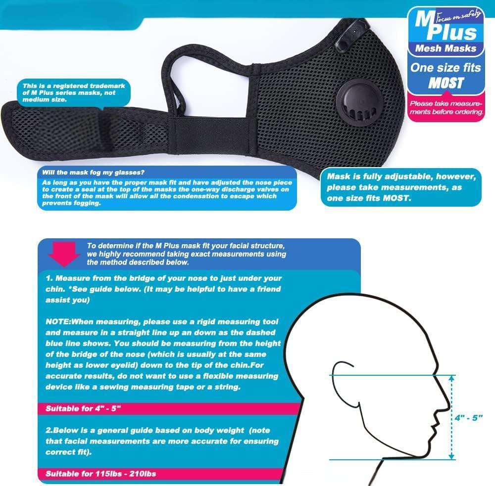 Anti Pollution Half Face Mask Respirator W/ Filters Washable Reusable Facepiece