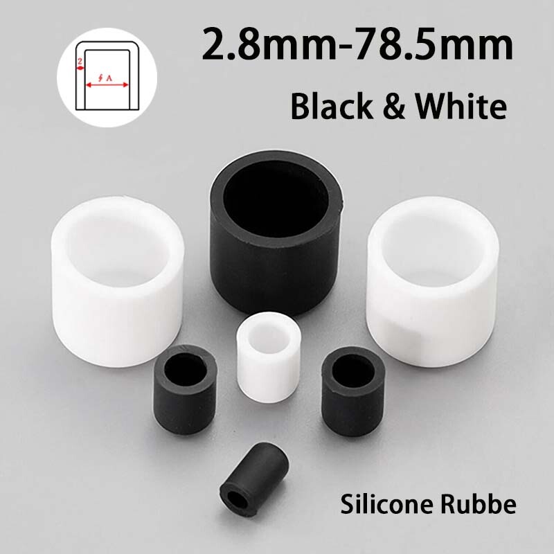 End Cap Silicone Rubber Blanking Stopper Cover Caps Black & White 2.8mm-78.5mm