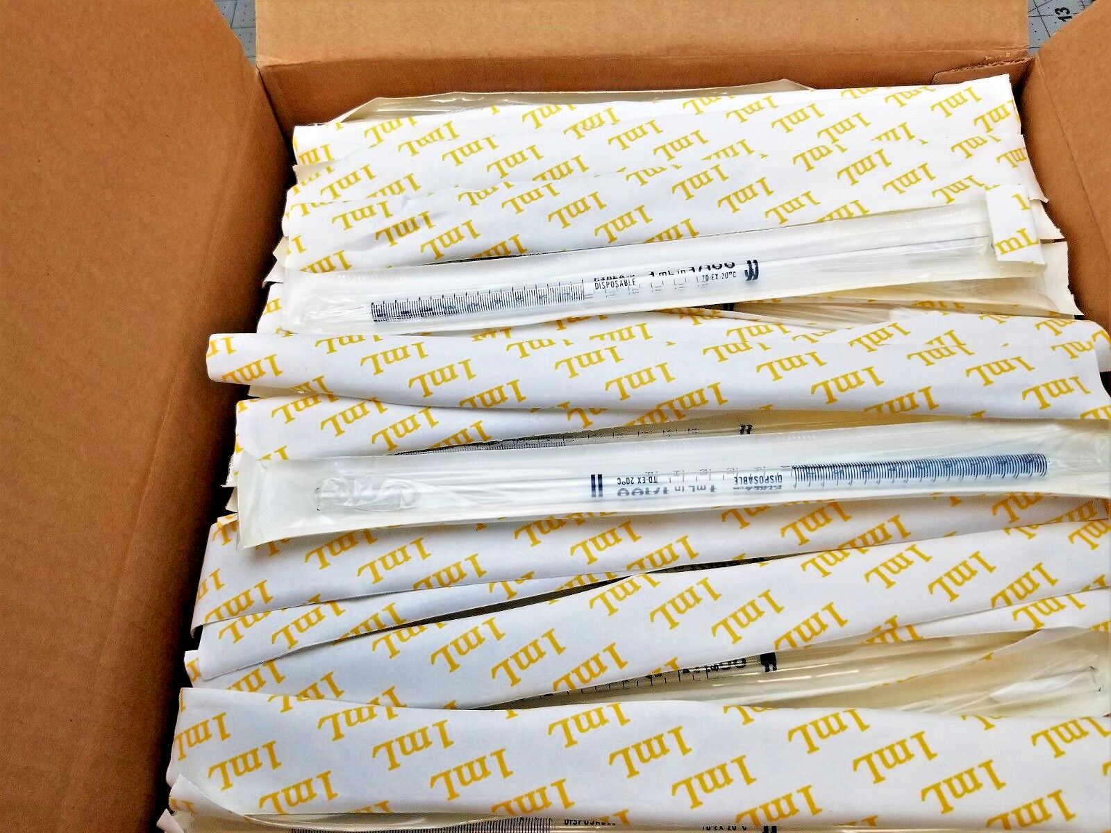 (250) 1mL Corning Pyrex Disposable Shorty Serological Pipet TD, [Z4S3]