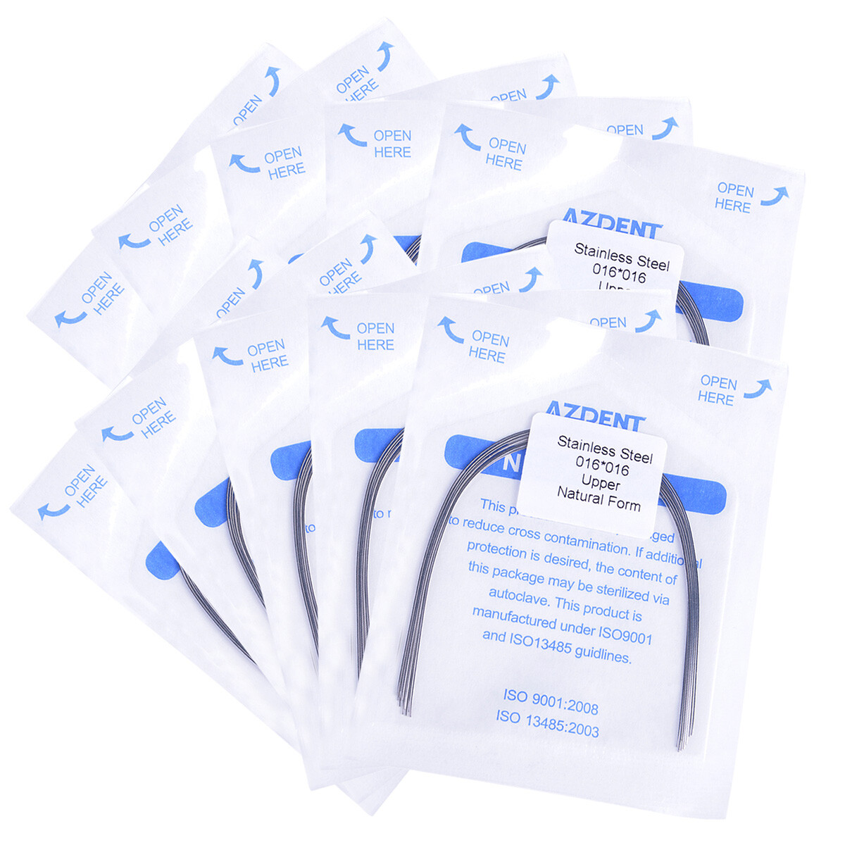 AZDENT Dental Orthodontic Stainless Steel Rectangular Arch Wires Natural Form