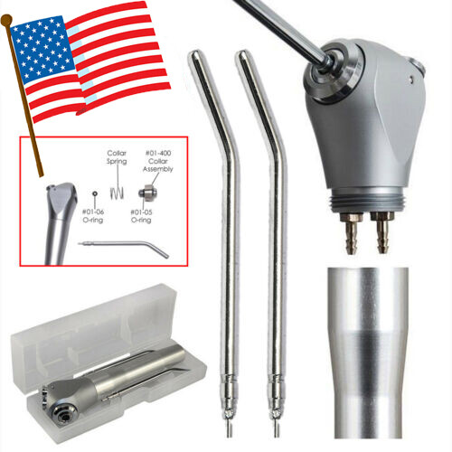 1-5Pcs Dental 3 Way Air Water Spray Triple Syringe Handpiece w/ 2 Nozzles Tips