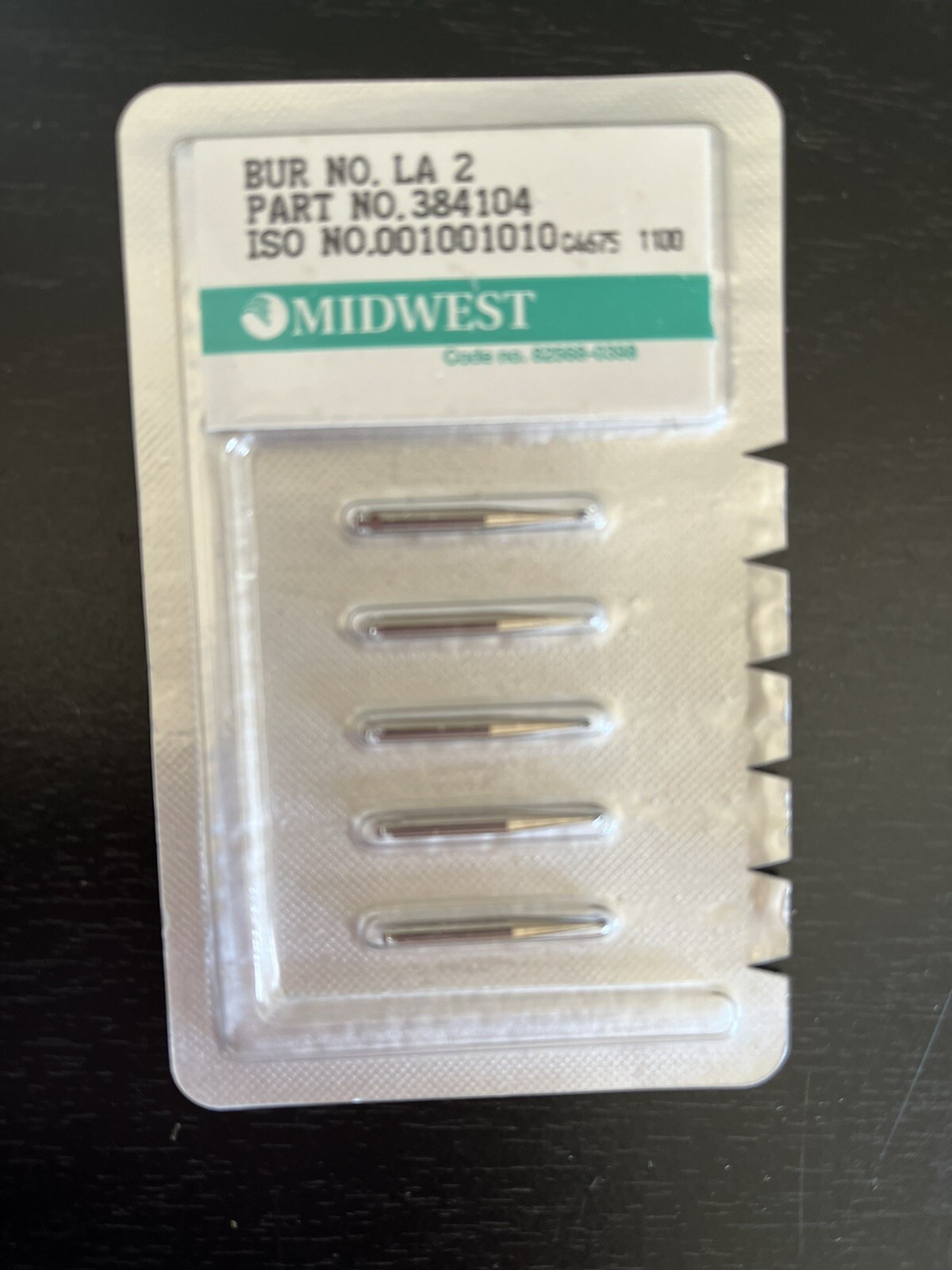 Midwest Dentsply 5 Packs Of 5 Carbide Burs LA 2 New Factory Sealed