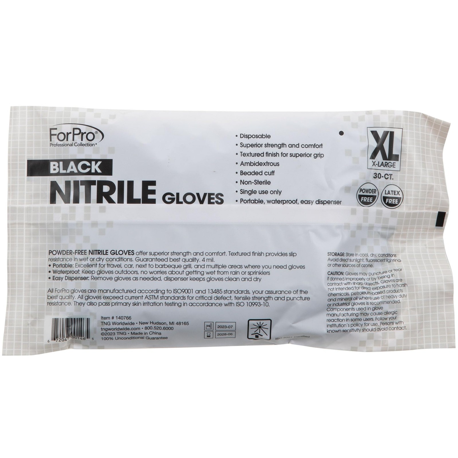 X Large Black Nitrile Gloves 30 Count Disposable Food Safe Chemical Resistant