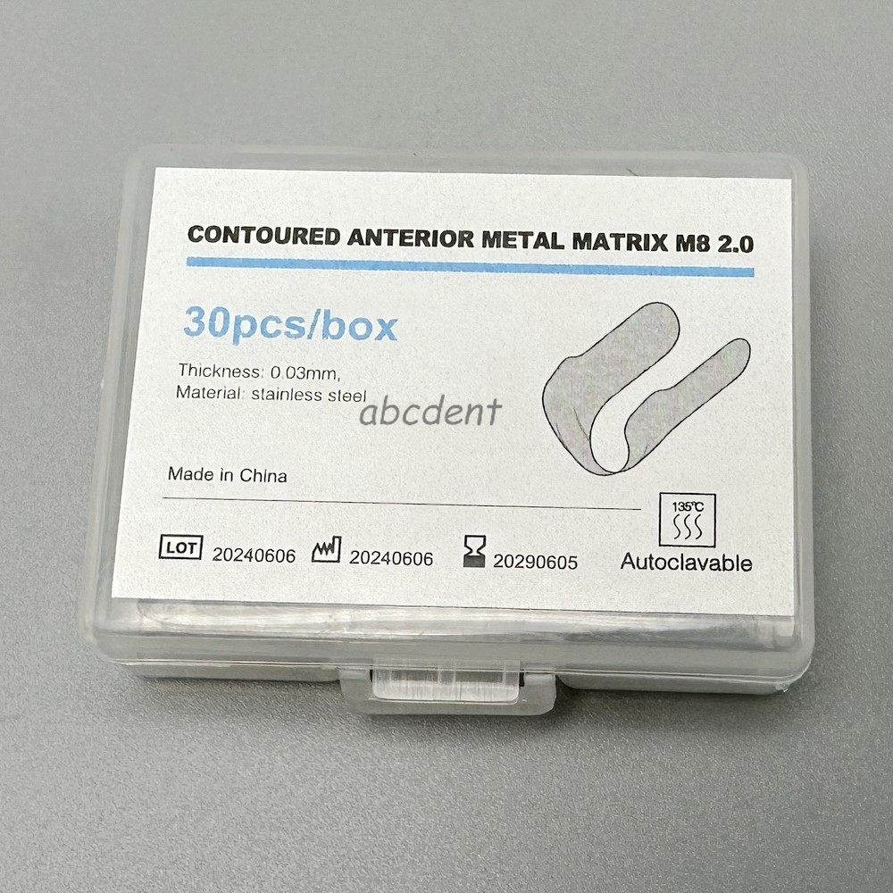 30Pcs Dental Anterior Matrix Bands Twin Matrices Sectional Contoured Metal Strip