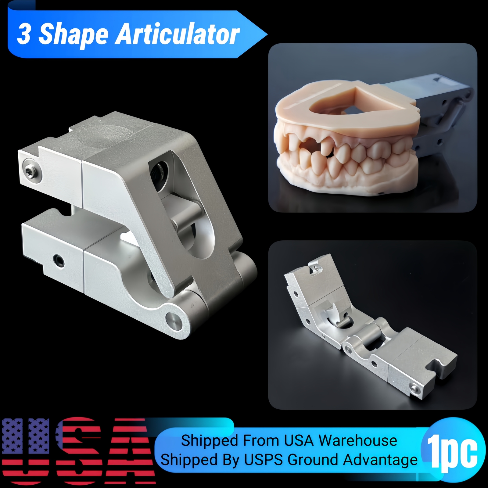 US Dental 3 Shape Articulator 3D Printing Digital Jaw Frame Bite Teeth Model