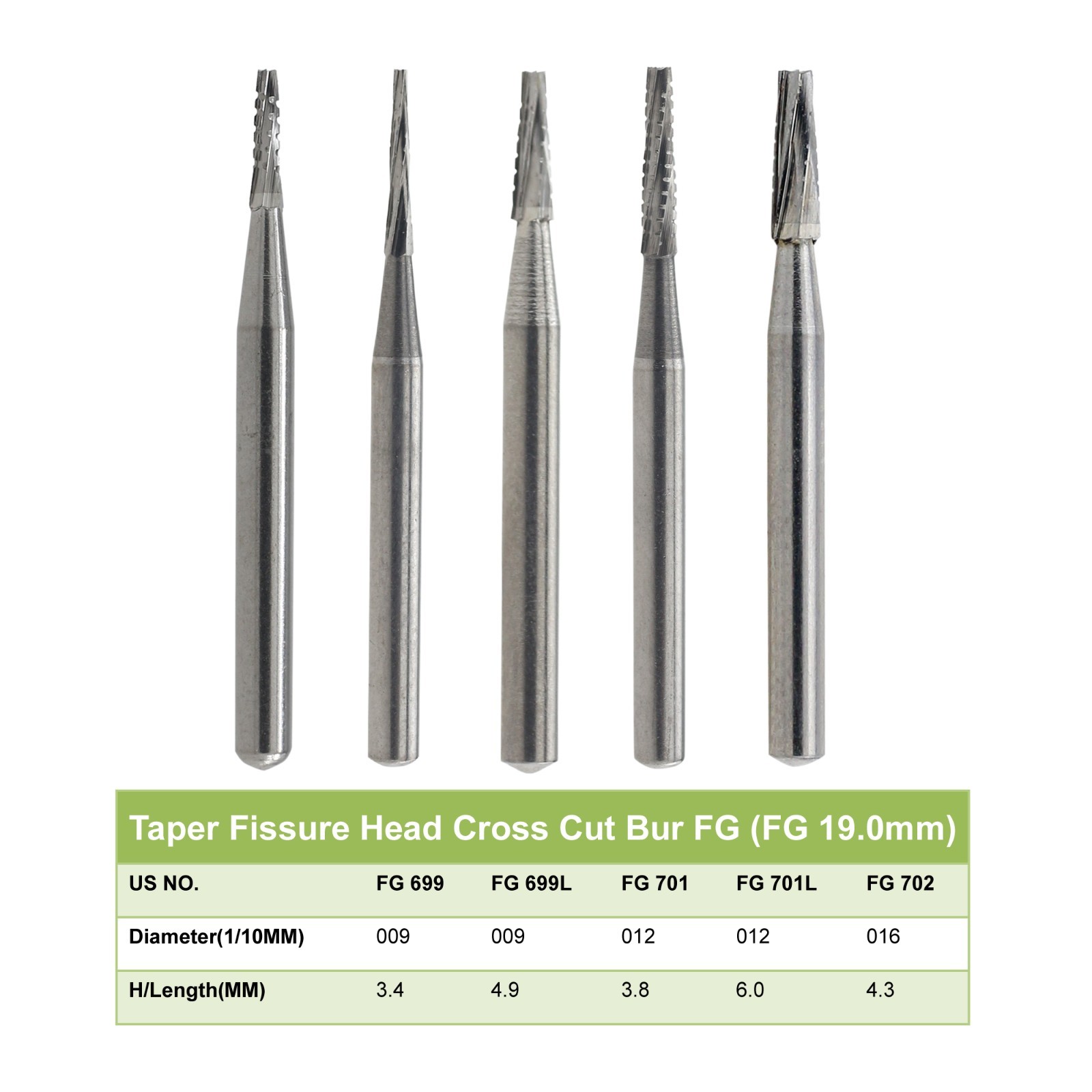 Wave Dental Carbide Bur FG Diamond Burs Football Pear Round End Taper High Speed