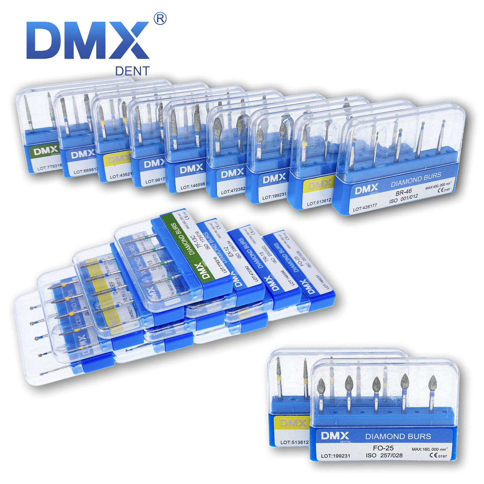 Dental Diamond Burs FG for High Speed Handpiece 5Pcs/pack Drills DMXDENT