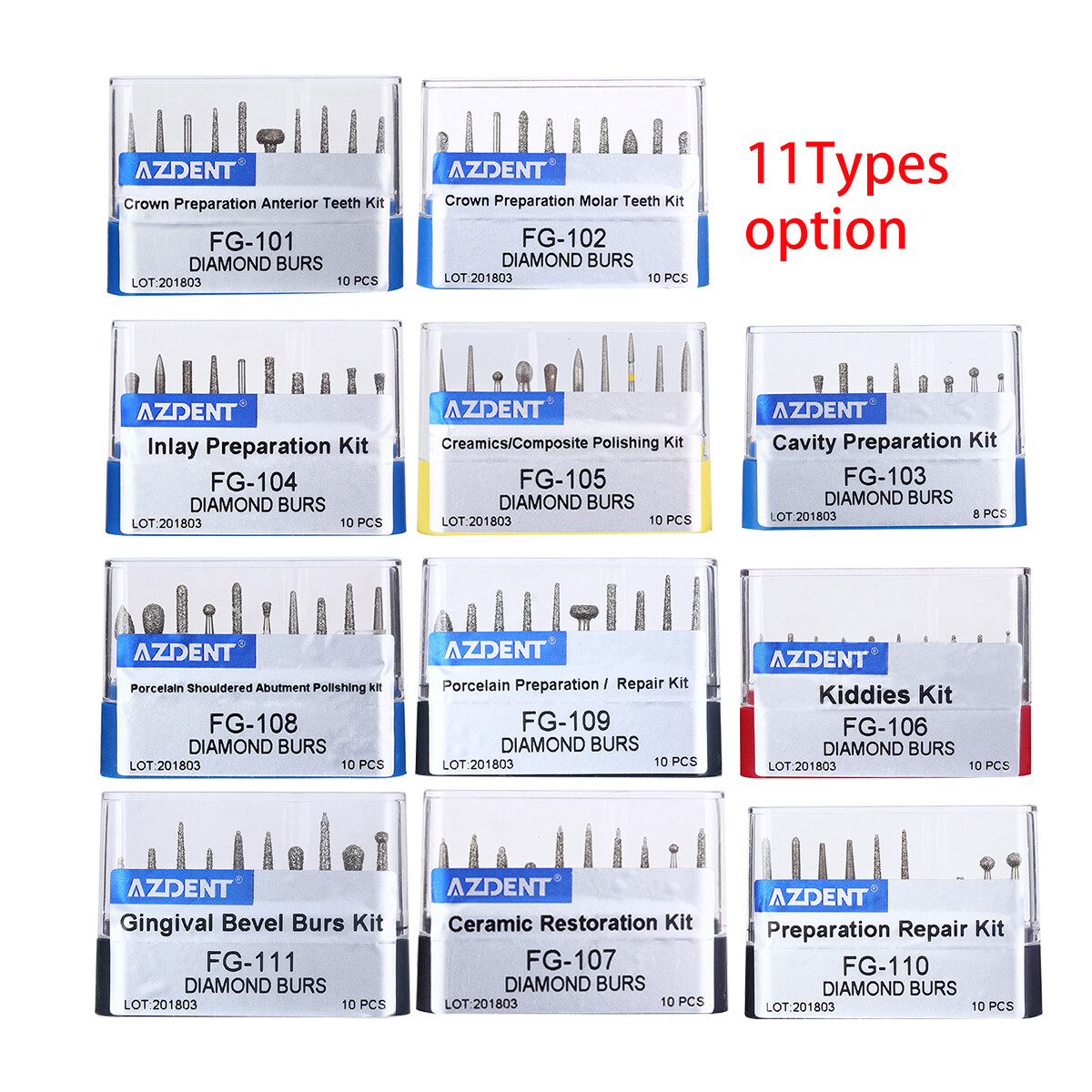 100pcs AZDENT Dental Super Coarse Diamond Burs FG Bur for High Speed Handpiece