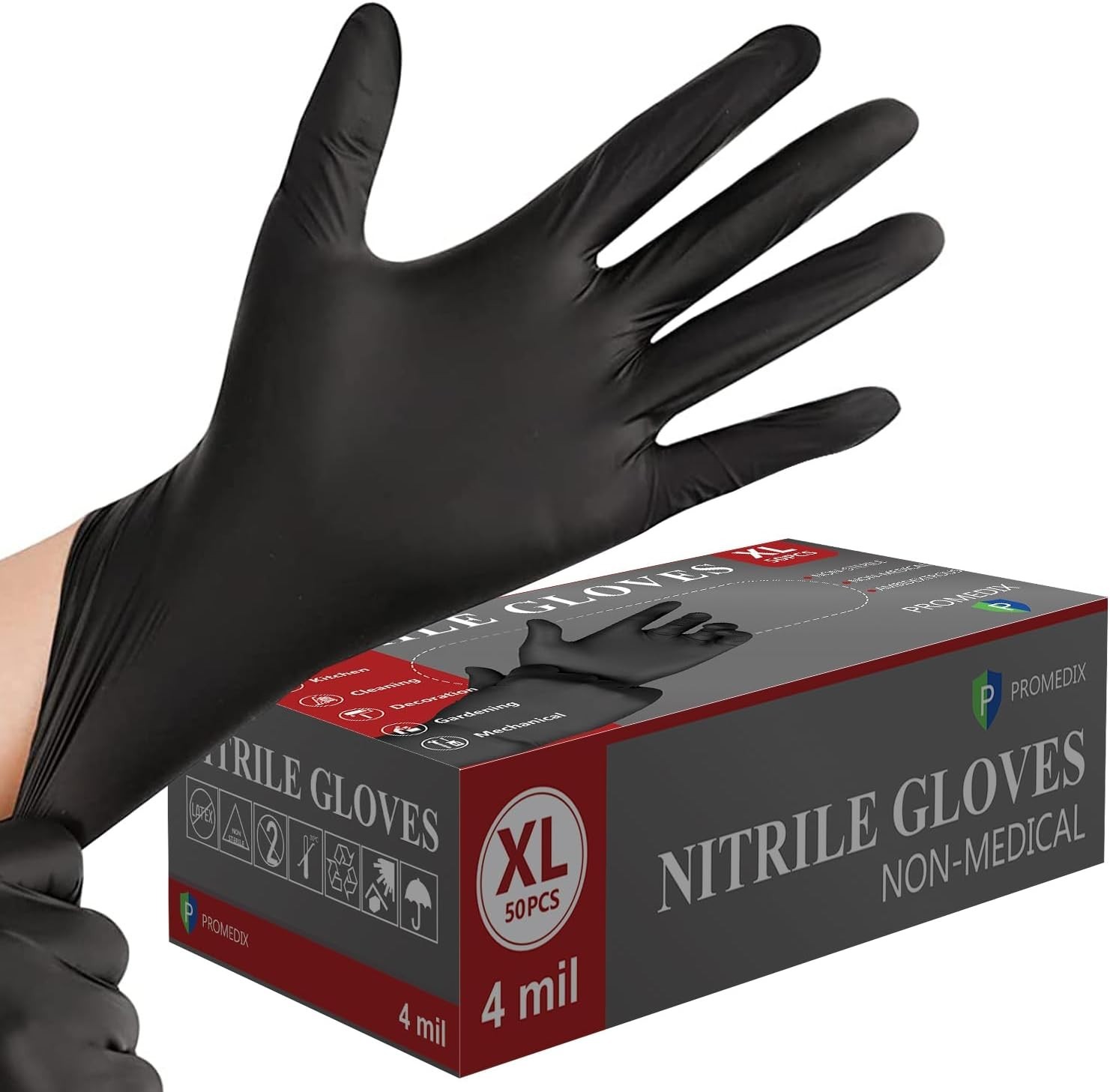 Ambidextrous 4mil Nitrile Disposable Gloves – Stretchy, Waterproof, and Durable