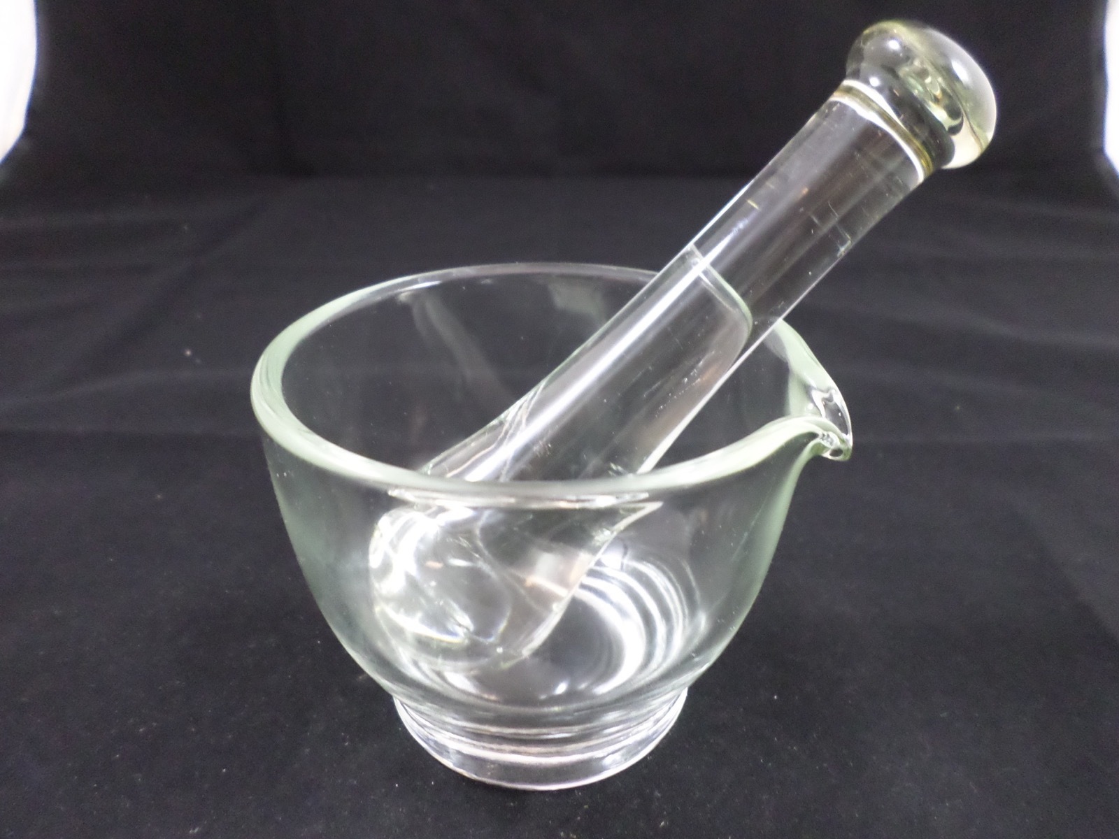 4 oz Glass Mortar & Pestle for Grinding 135mm Long Pestle 85mm ID Mortar 