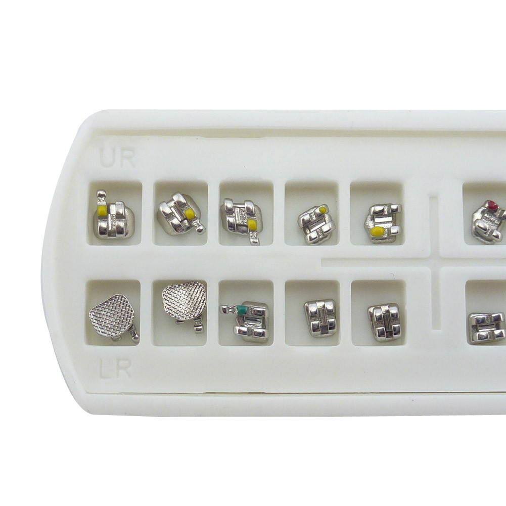 5/100Pk Dental Metal Brackets Orthodontic Mini Braces ROTH/MBT 022/018 Mesh Base