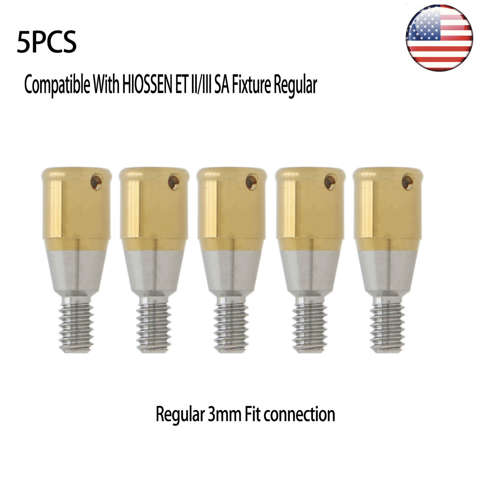 US Dental Hiossen Regular 3-5mm Attachment Abutment & Overdenture Male Caps Kits