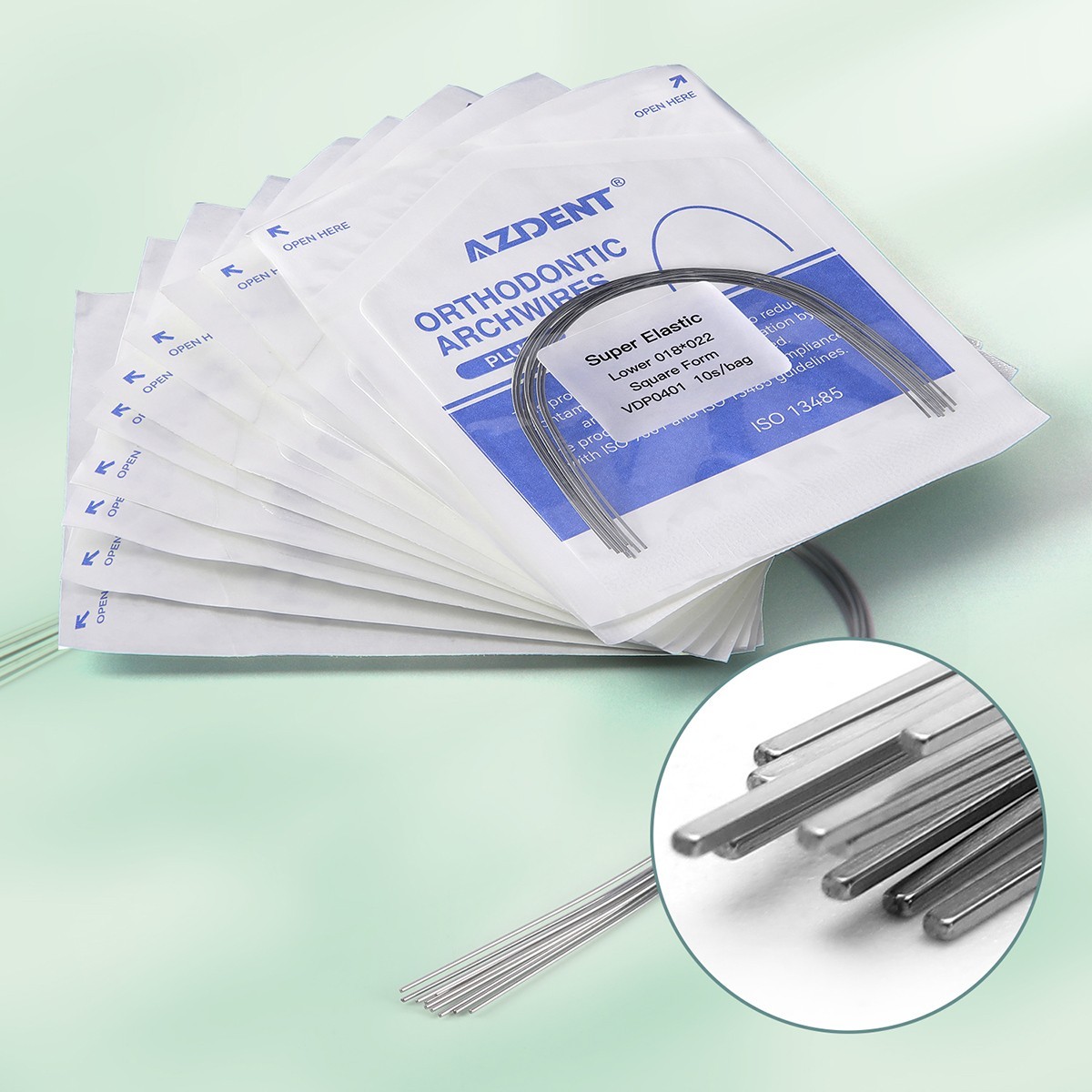 AZDENT Dental Ortho Super Elastic NiTi Archwire Round Square/Ovoid/Natural