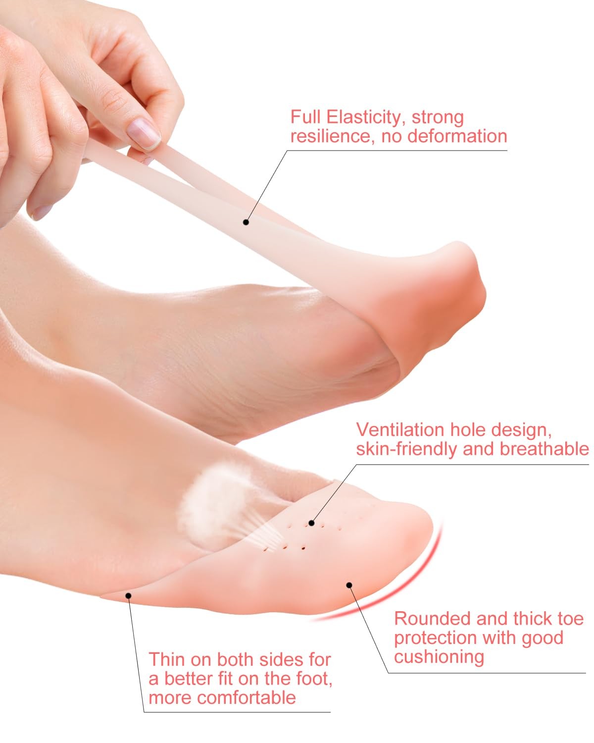 BLATOWN 8Pcs Silicone Toe Protectors Covers for Women Men One size, White