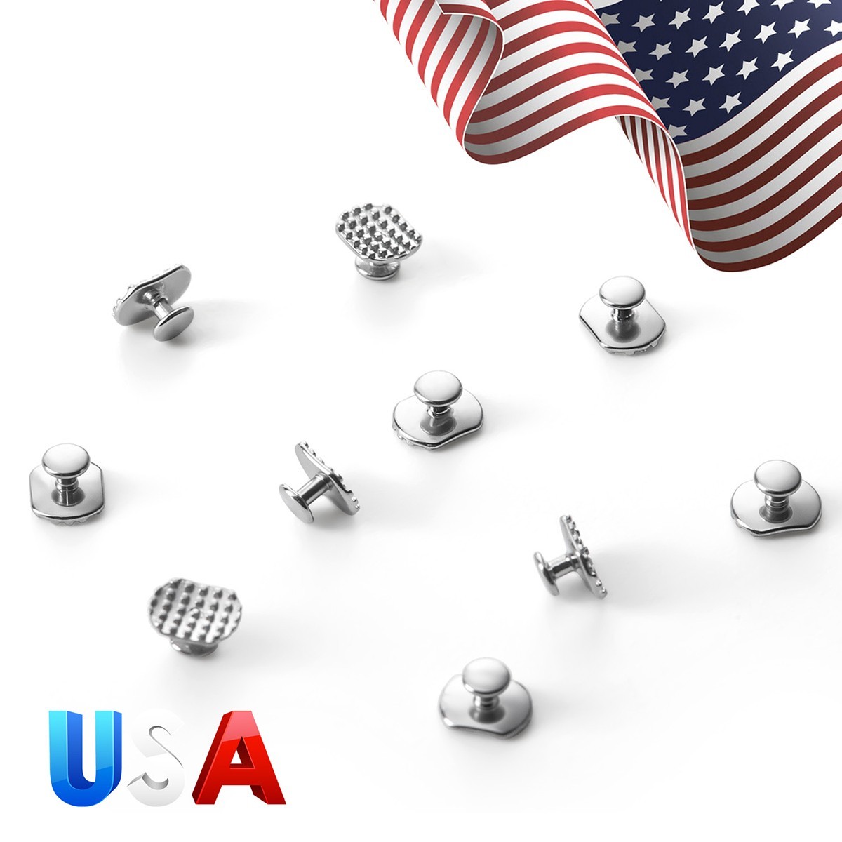 10pcs Dental Orthodontic Lingual Buttons Bondable for Bondable Rectangular Base