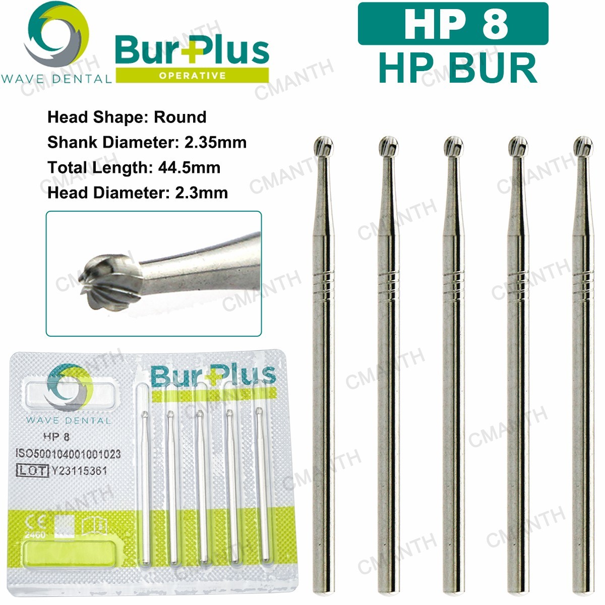 WAVE Dental Carbide Burs HP Surgical Burs Round For Straight Handpiece HP 2 4 8